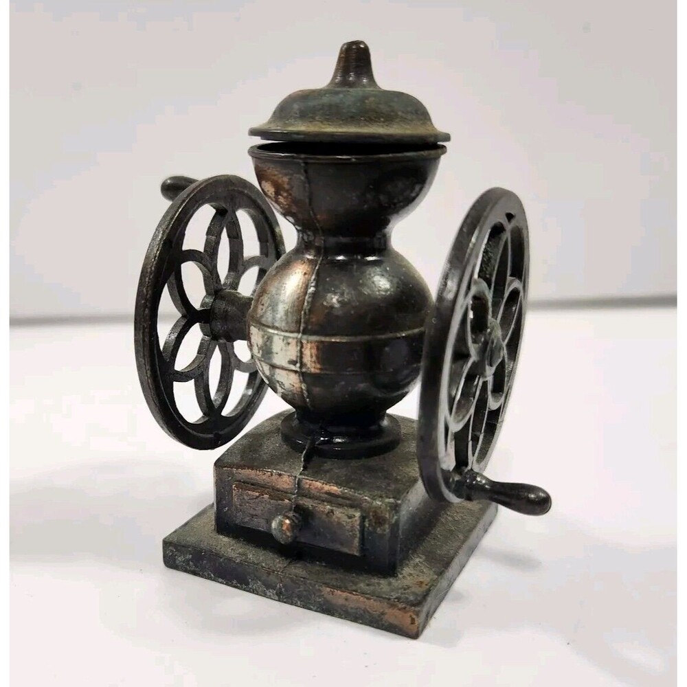 Antique Coffee Grinder Bronze Metal Diecast Pencil Sharpener - Picture 1 of 12